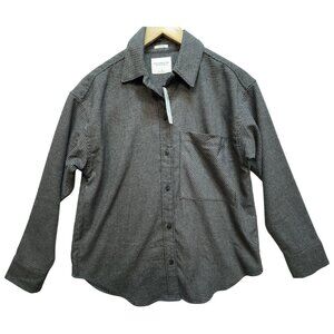 Abercrombie & Fitch Soft A&f Collection Womens Oversized Flannel Shirt Sz S Gray